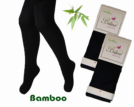 Черные колготки из бамбука для девочки BELINO