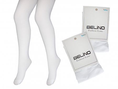 Белые капроновые колготки для девочки 60 DEN BELINO