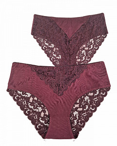 Трусы женские слипы кружевные большие размеры (хлопок)  ALINA 